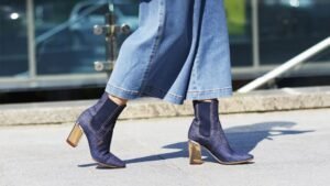 renkli topuk kısa bot modeli