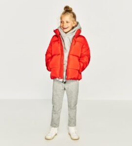 zara kız çocuk kırmızı mont modeli