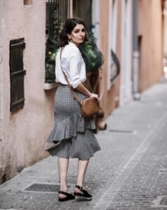 fırfırlı etek kombini