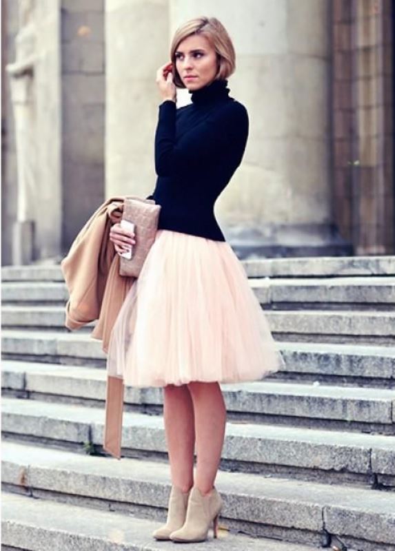 tütü etek kazak kombinleri