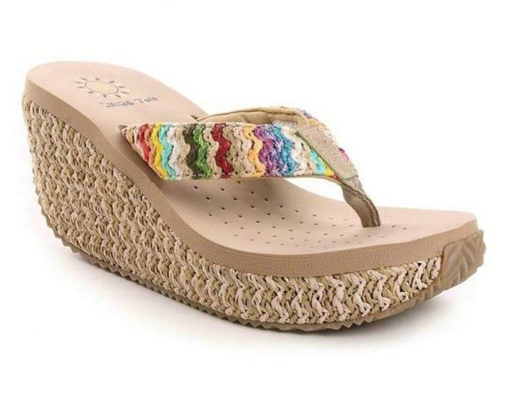 Dolgu topuk plaj terlikleri