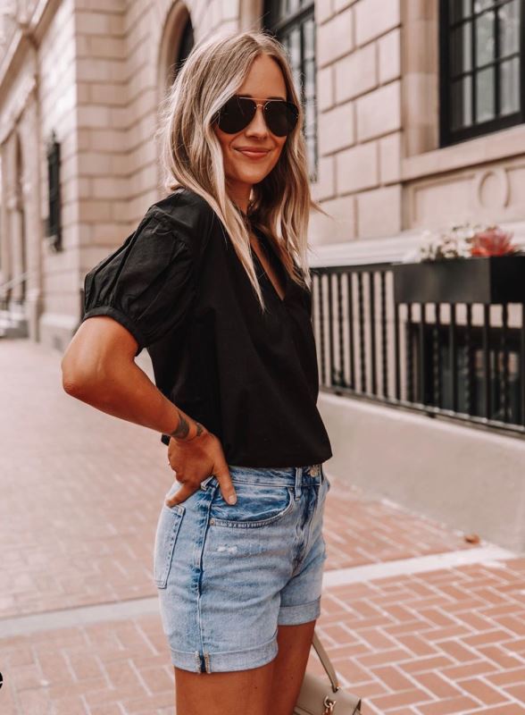 en güzel kot şort kombinleri