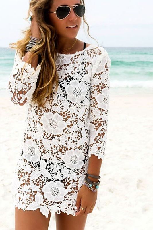 dantel plaj elbisesi modeli
