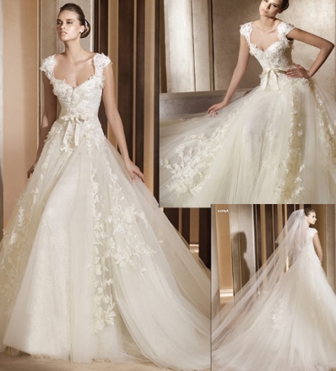 dantelli gelinlik modeli