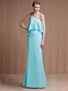 mavi uzun mezuniyet elbisesi