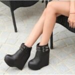 dolgu topuk deri bot