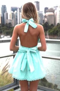 su yeşili mini elbise