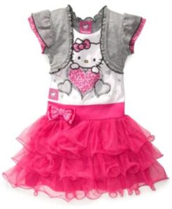 hello kitili tütü kız çocuk elbisesi