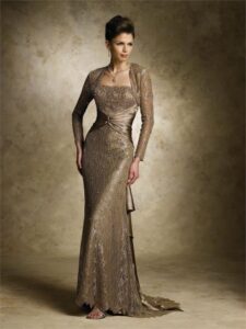 uzun kollu abiye elbise modeli