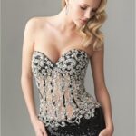 siyah işlemeli abiye elbise