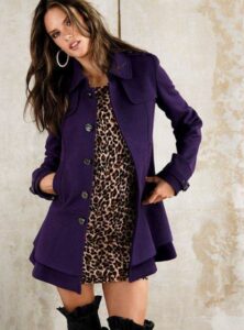 mor bayan palto modeli