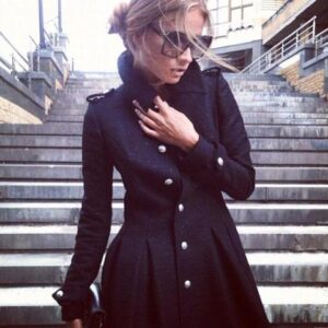 siyah kadın palto modelleri