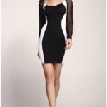 dar kesim kolları tül elbise