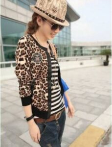 hayvan baskılı spor ceket