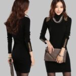 siyah kışlık elbise modeli