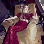 bohem tarzı uzun dantelli bordo elbise