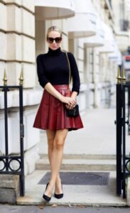 bordo pilelil etek modeli