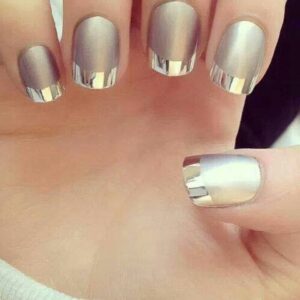 metalik gümüş oje modeli