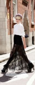 dantel uzun etek modeli