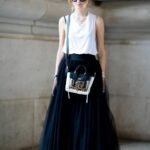 siyah tül uzun etek modeli