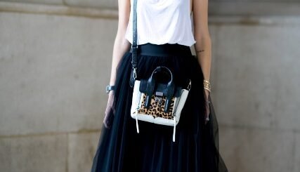 siyah tül uzun etek modeli