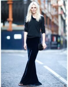 siyah uzun etek