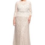 büyük beden dantel abiye elbise modeli