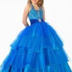 mavi kız çocuk gelinlik modeli