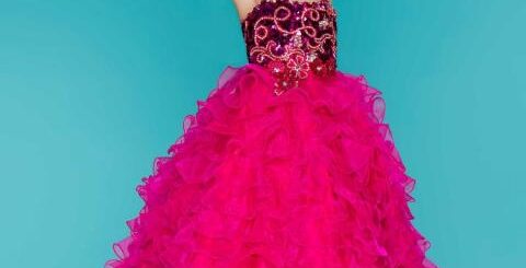 pembe kabarık kız çocuk gelinlik modeli