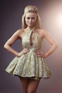 göğüs dekolteli abiye elbise modeli