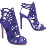 saks mavisi sandalet ayakkabı modeli