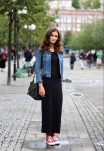 kot ceket uzun elbise kombini