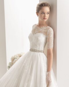 kollu gelinlik modeli