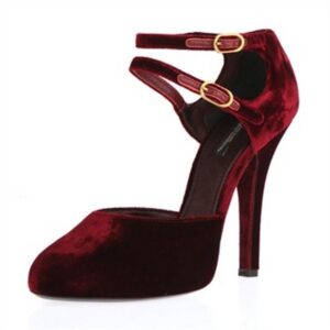 kırmızı kadife ayakkabı modeli