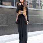 uzun kışlık elbise modeli