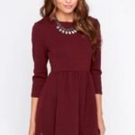 uzun kollu kışlık elbise modeli