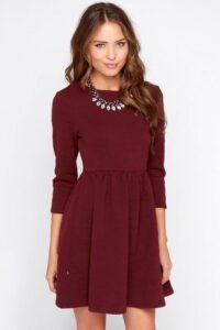 uzun kollu kışlık elbise modeli