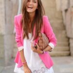 pembe blazer ceket modeli