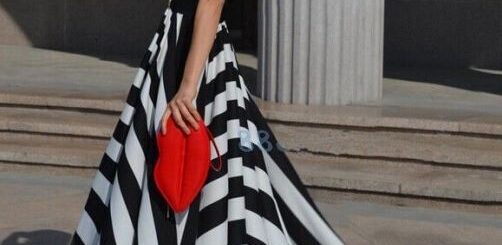 tasarim siyah beyaz abiye elbise modeli